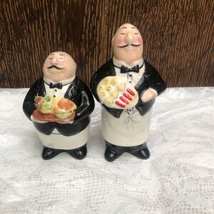 Dinner is Served Waiter Salt & Pepper Shakers